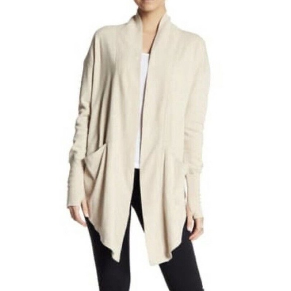 Zella Sweaters - Zella Coming In Hot Open Front Draped Rib Cardigan